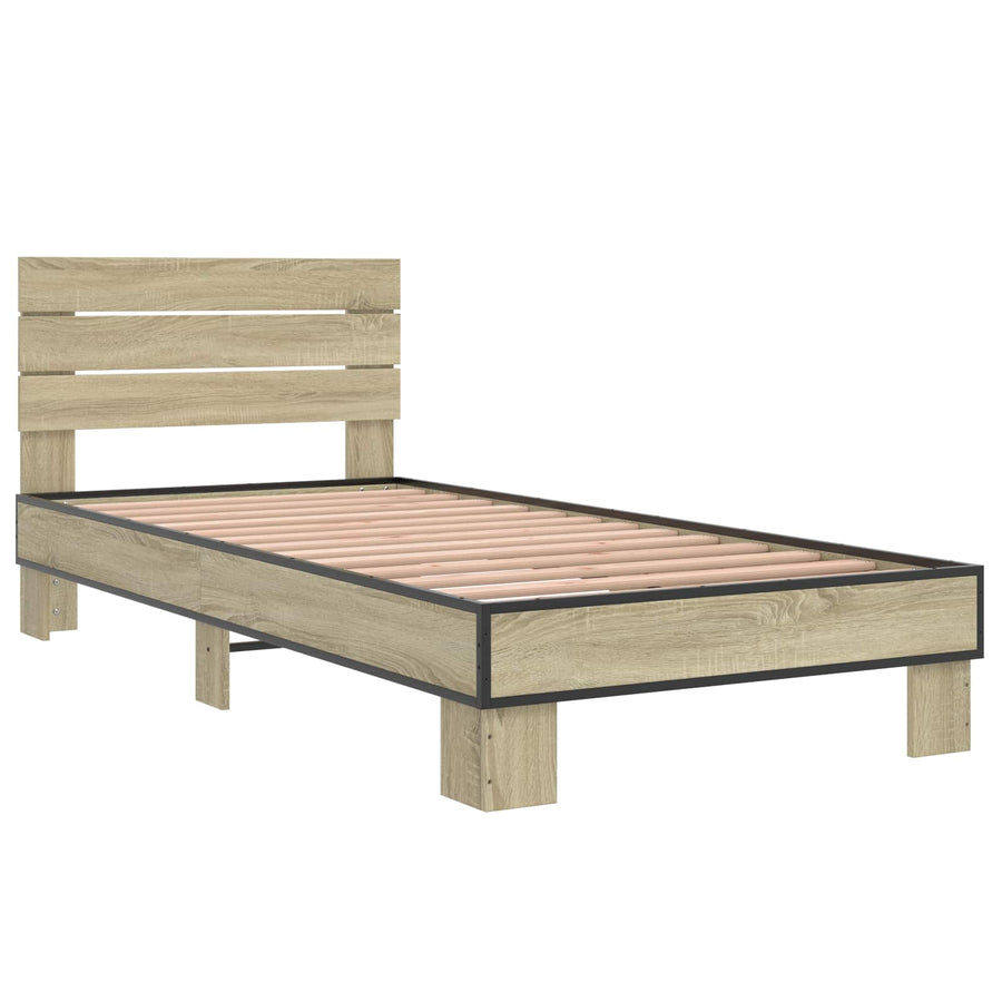 Bedframe met Hoofdeinde Sonoma Eiken 80 x 200 cm Bewerkt hout