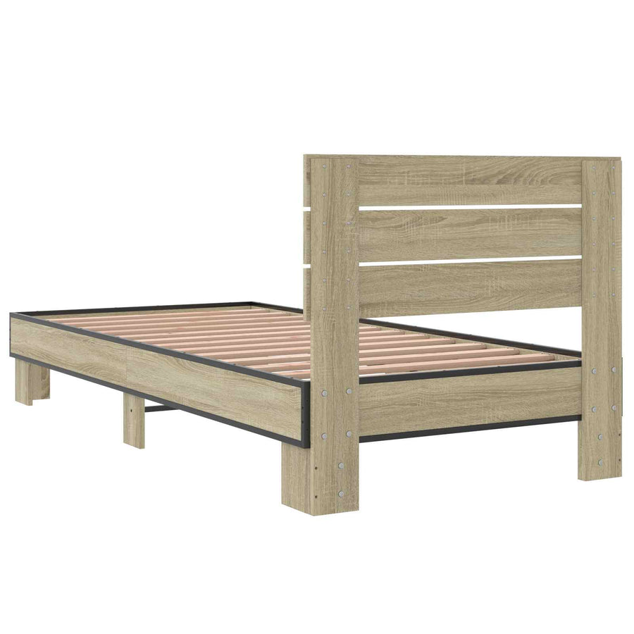 Bedframe met Hoofdeinde Sonoma Eiken 80 x 200 cm Bewerkt hout