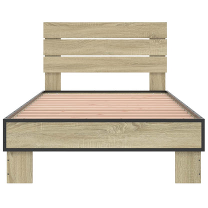 Bedframe met Hoofdeinde Sonoma Eiken 80 x 200 cm Bewerkt hout