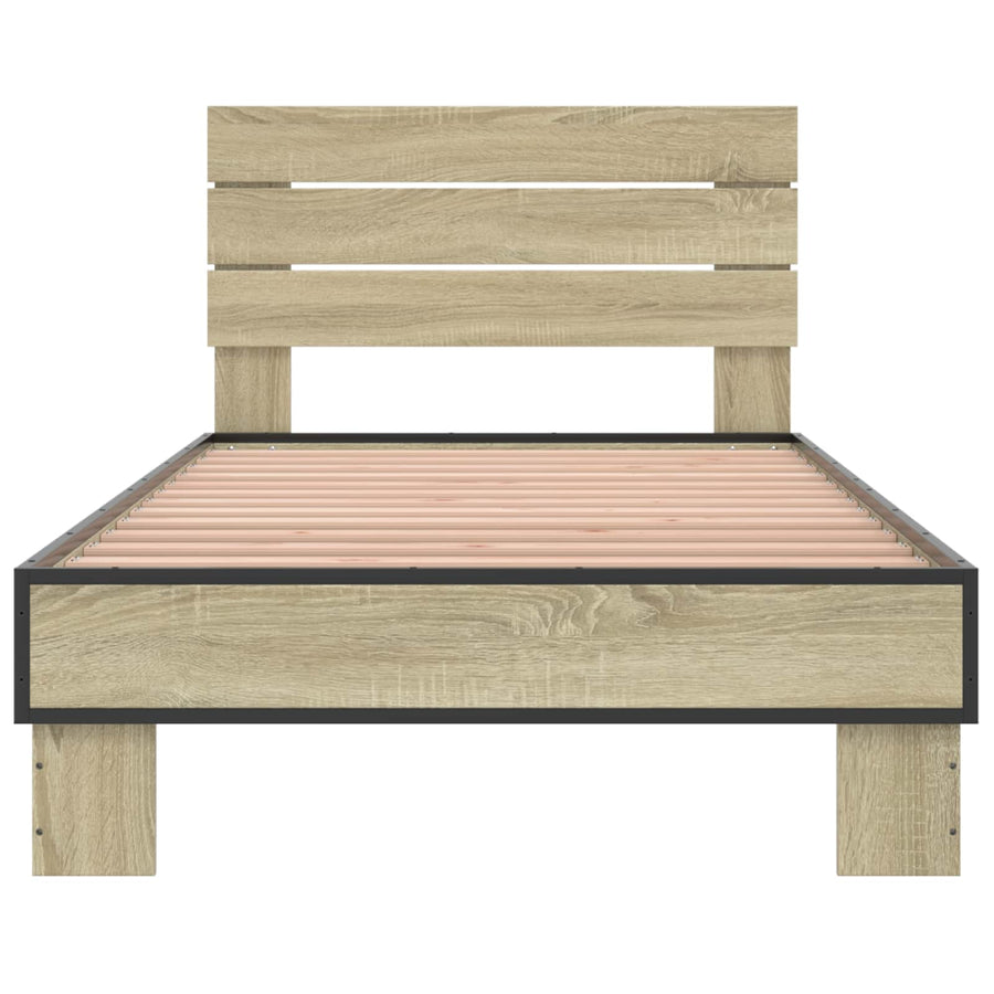 Bedframe met Hoofdeinde Sonoma Eiken 80 x 200 cm Bewerkt hout