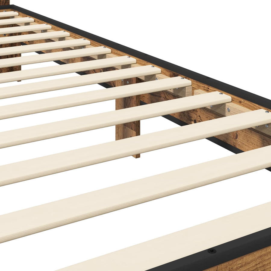 Bedframe met Hoofdeinde Oud hout 80 x 200 cm Bewerkt hout