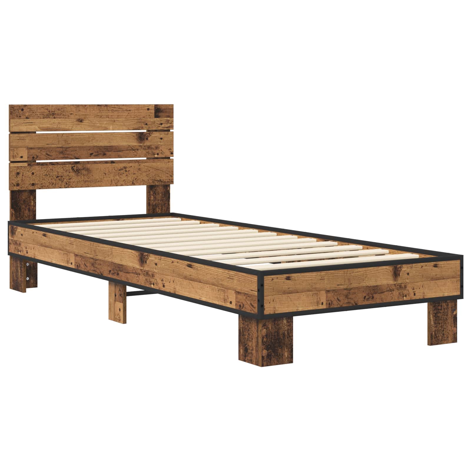 Bedframe met Hoofdeinde Oud hout 80 x 200 cm Bewerkt hout
