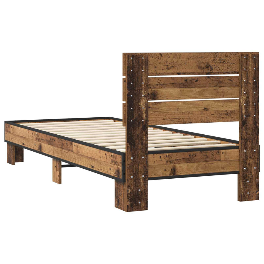 Bedframe met Hoofdeinde Oud hout 80 x 200 cm Bewerkt hout