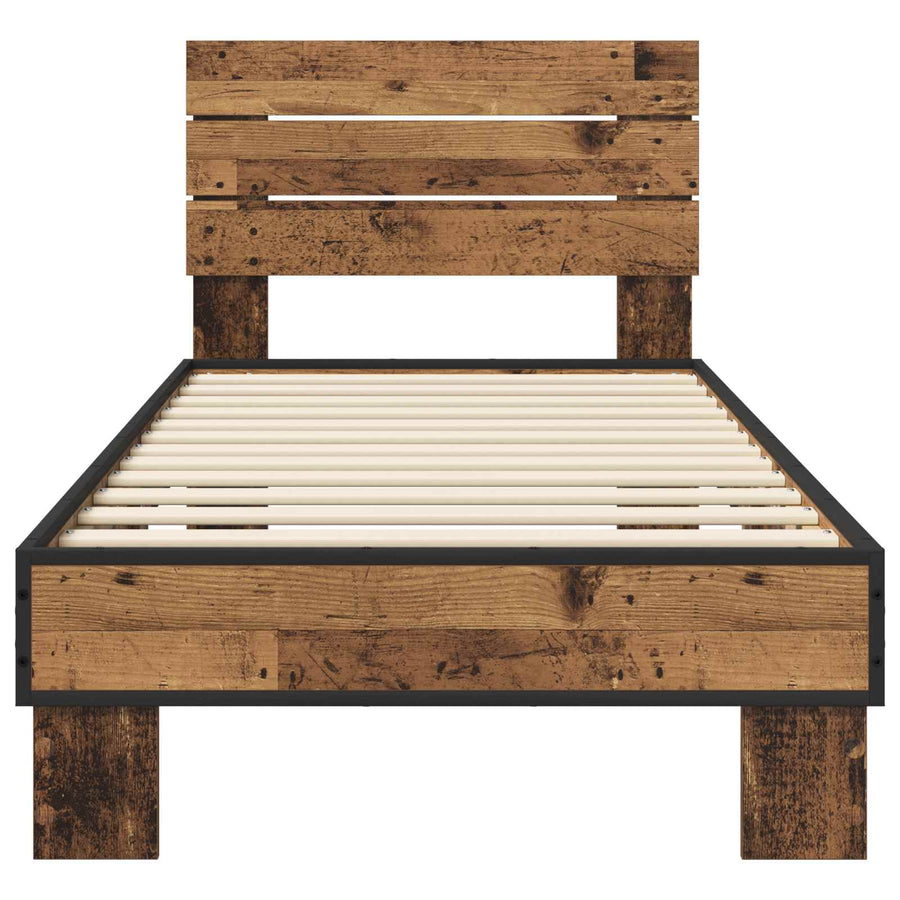 Bedframe met Hoofdeinde Oud hout 80 x 200 cm Bewerkt hout