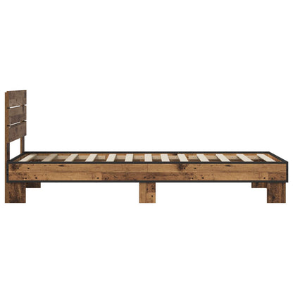 Bedframe met Hoofdeinde Oud hout 80 x 200 cm Bewerkt hout