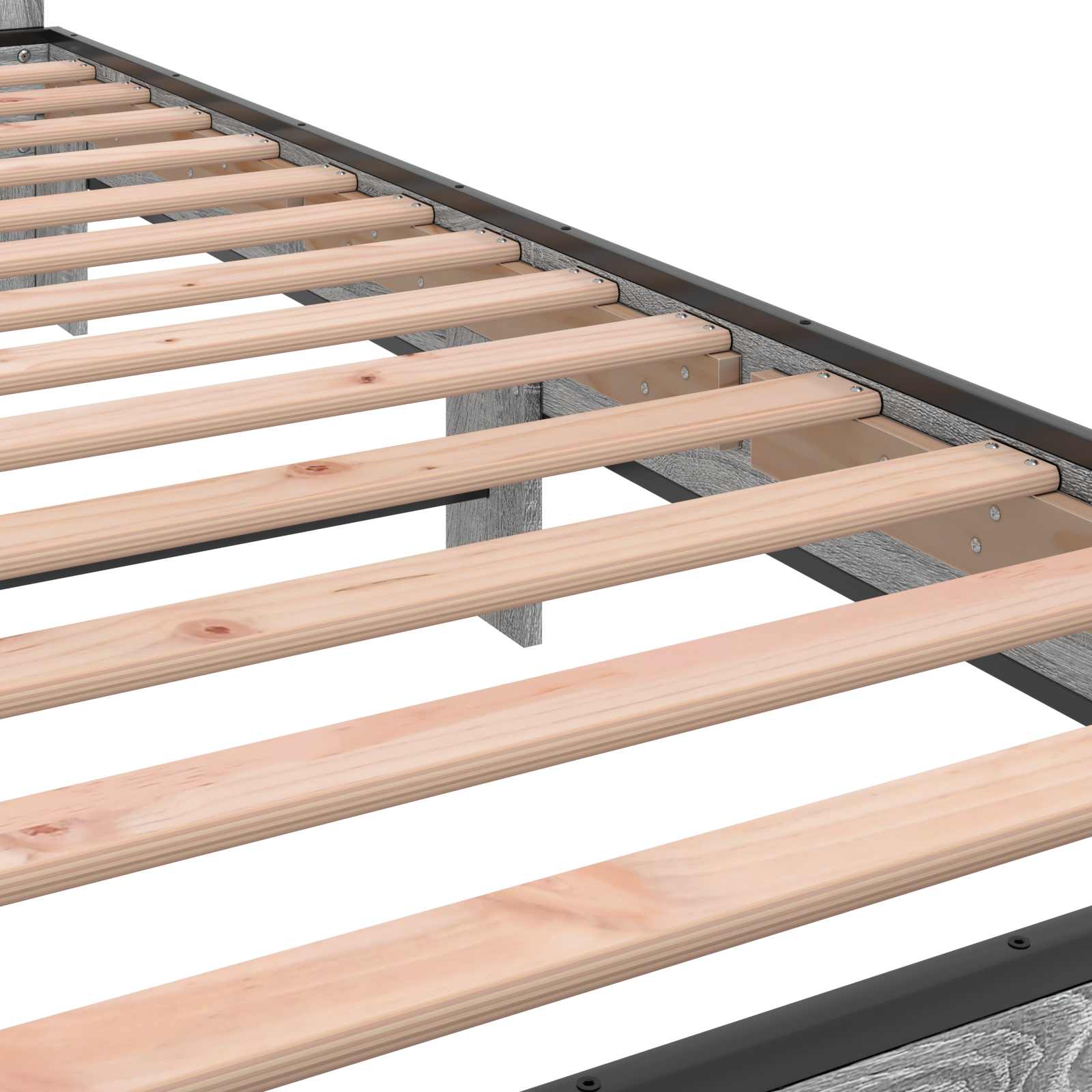 Bedframe met Hoofdeinde Grijs Sonoma 80 x 200 cm Bewerkt hout
