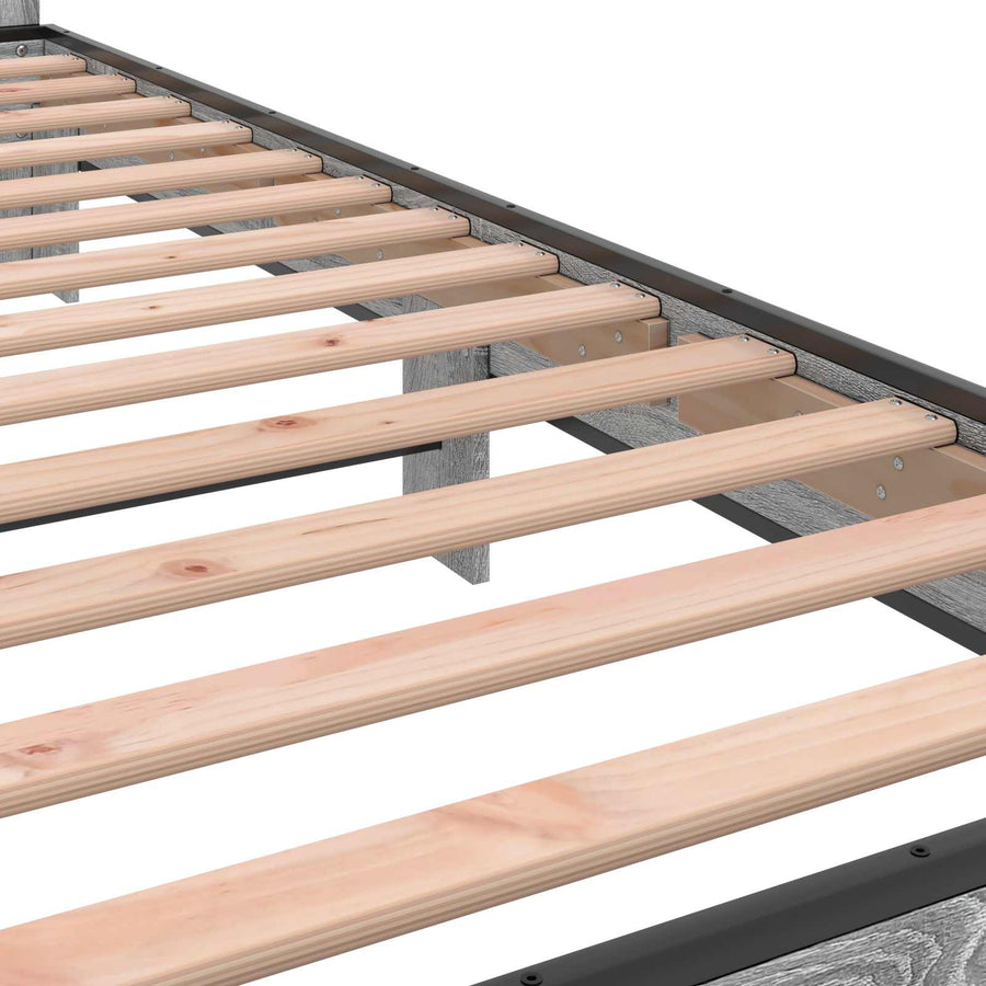 Bedframe met Hoofdeinde Grijs Sonoma 80 x 200 cm Bewerkt hout