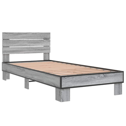 Bedframe met Hoofdeinde Grijs Sonoma 80 x 200 cm Bewerkt hout