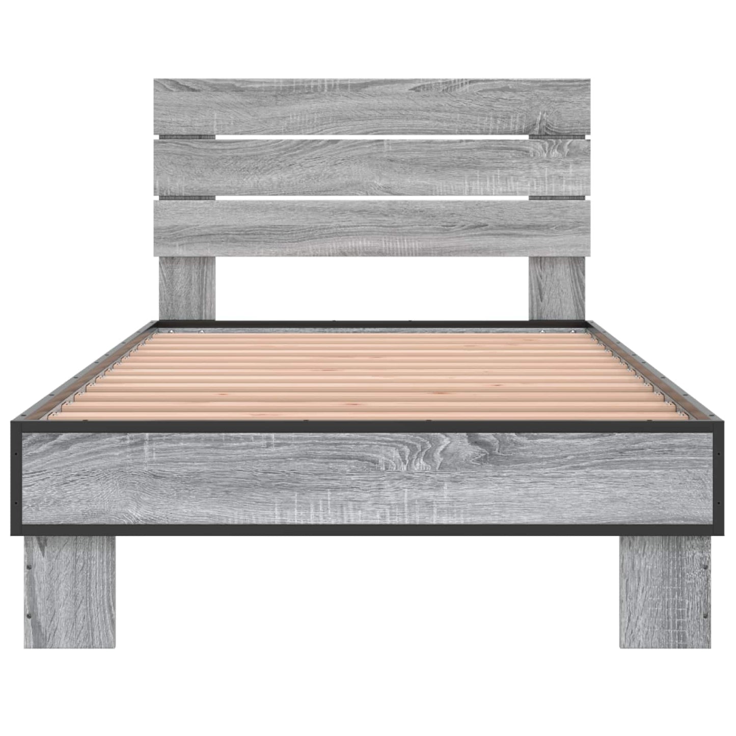 Bedframe met Hoofdeinde Grijs Sonoma 80 x 200 cm Bewerkt hout
