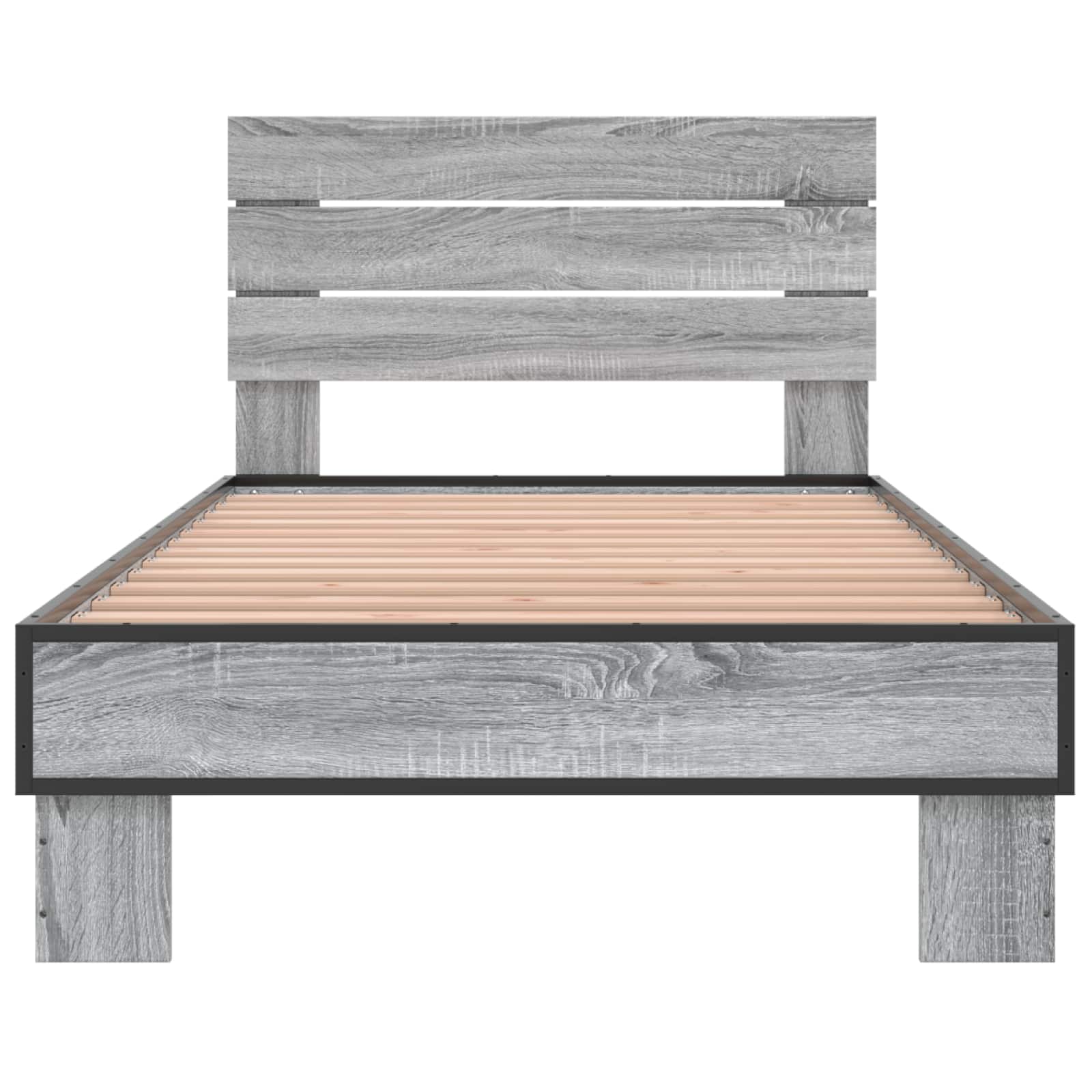 Bedframe met Hoofdeinde Grijs Sonoma 80 x 200 cm Bewerkt hout
