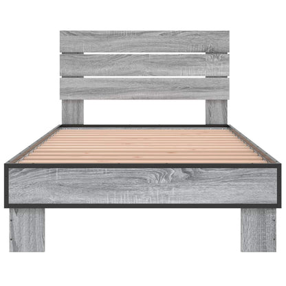 Bedframe met Hoofdeinde Grijs Sonoma 80 x 200 cm Bewerkt hout