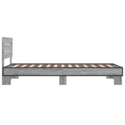 Bedframe met Hoofdeinde Grijs Sonoma 80 x 200 cm Bewerkt hout