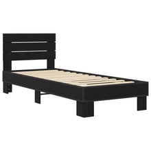 Bedframe met Hoofdeinde Zwart eiken 80 x 200 cm Bewerkt hout