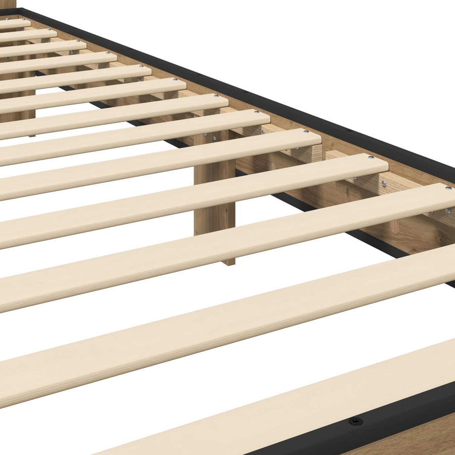 Bedframe met Hoofdeinde Artisanaal eiken 80 x 200 cm