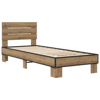 Bedframe met Hoofdeinde Artisanaal eiken 80 x 200 cm
