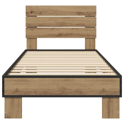Bedframe met Hoofdeinde Artisanaal eiken 80 x 200 cm
