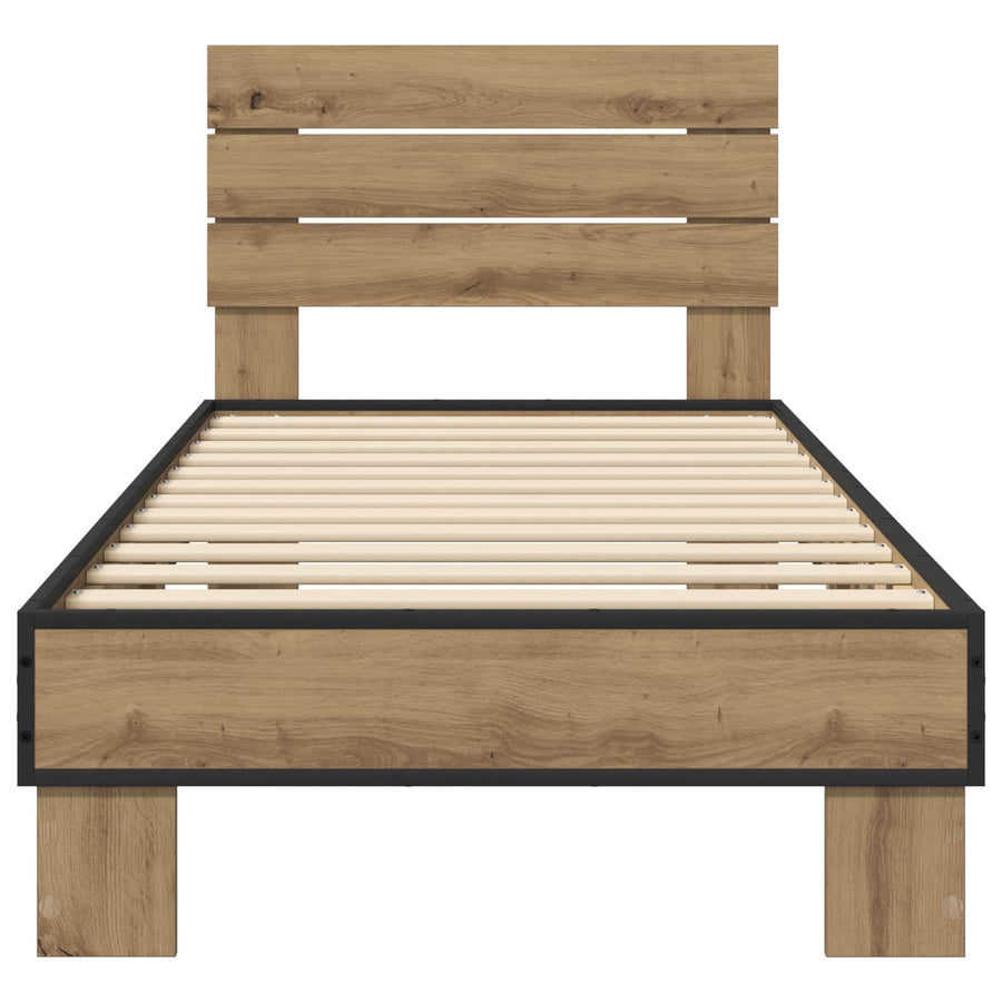 Bedframe met Hoofdeinde Artisanaal eiken 80 x 200 cm