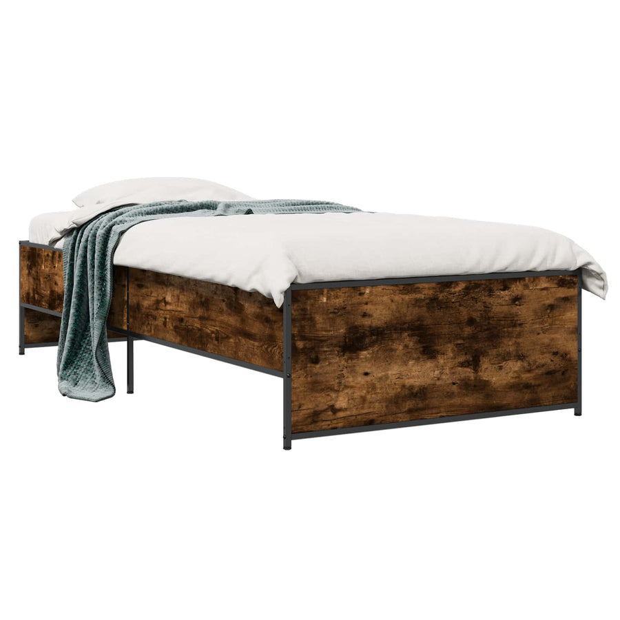 Bedframe Gerookt eiken 80 x 200 cm Bewerkt hout