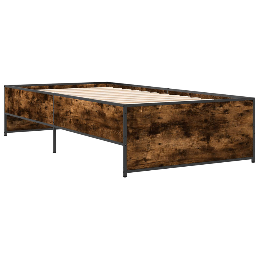 Bedframe Gerookt eiken 80 x 200 cm Bewerkt hout