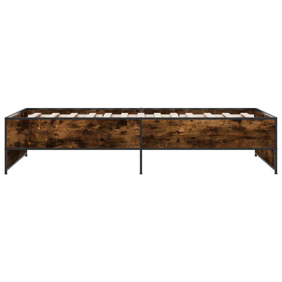 Bedframe Gerookt eiken 80 x 200 cm Bewerkt hout