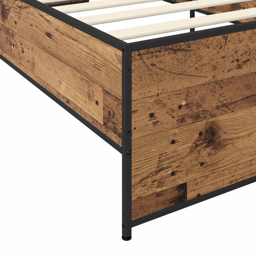 Bedframe Oud hout 80 x 200 cm Bewerkt hout