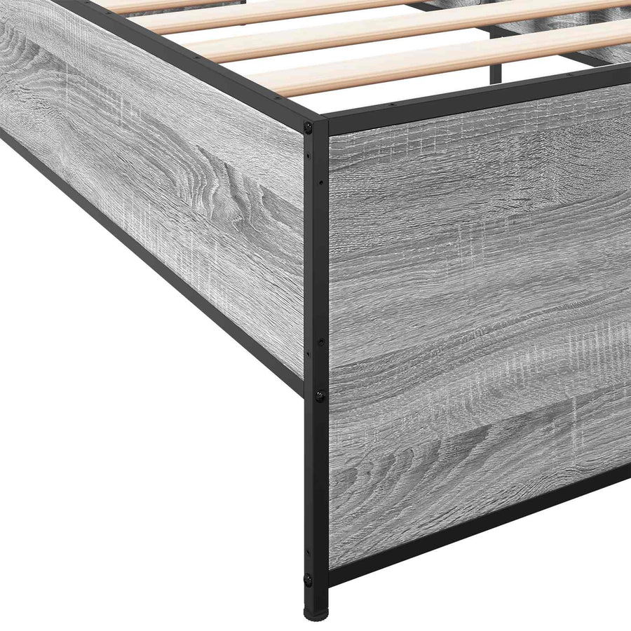 Bedframe Grijs Sonoma 80 x 200 cm Bewerkt hout