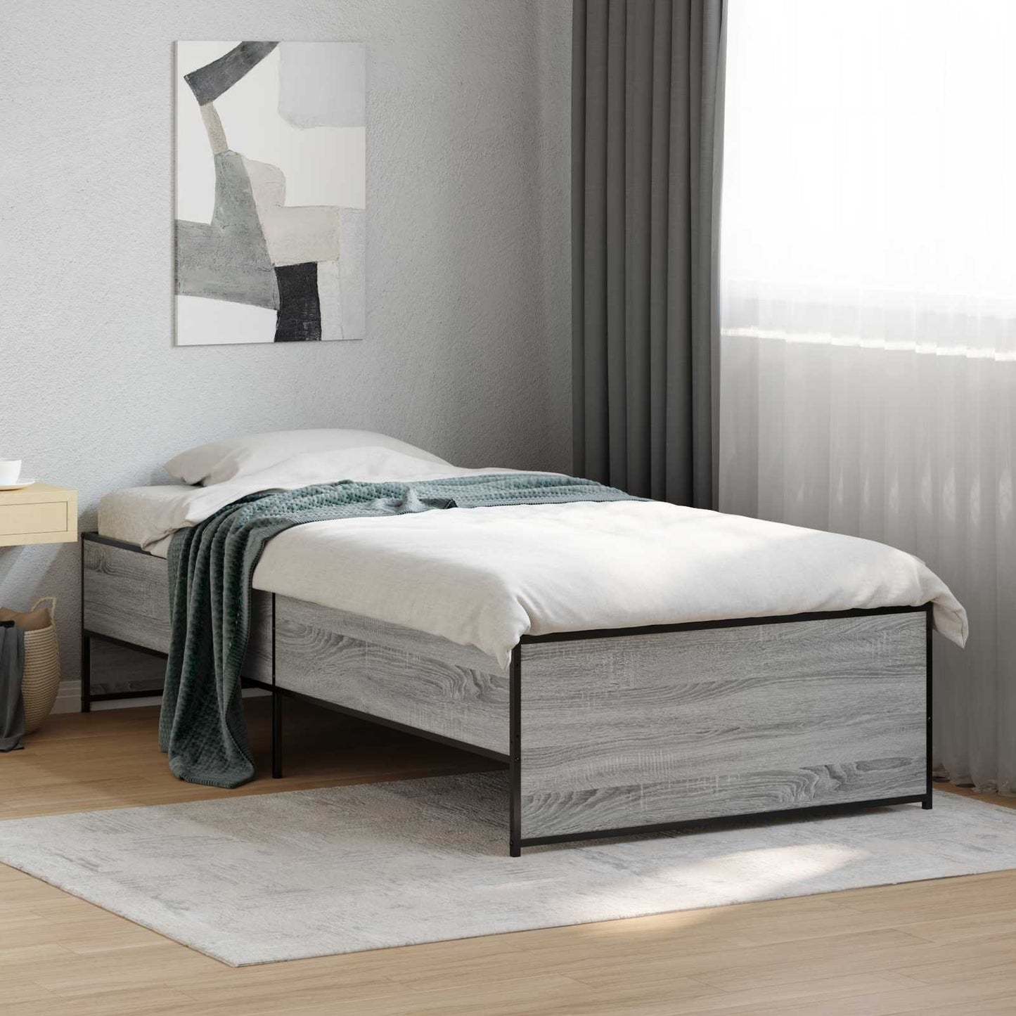Bedframe Grijs Sonoma 80 x 200 cm Bewerkt hout
