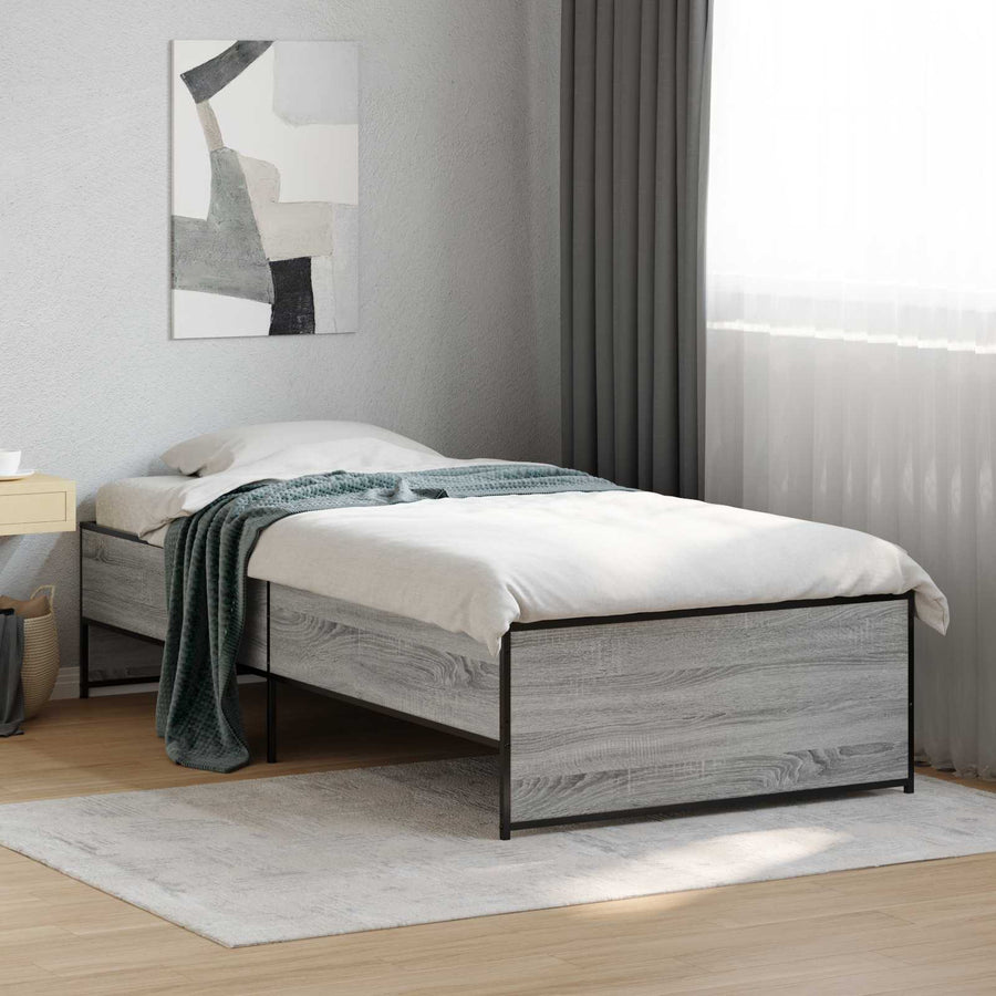 Bedframe Grijs Sonoma 80 x 200 cm Bewerkt hout