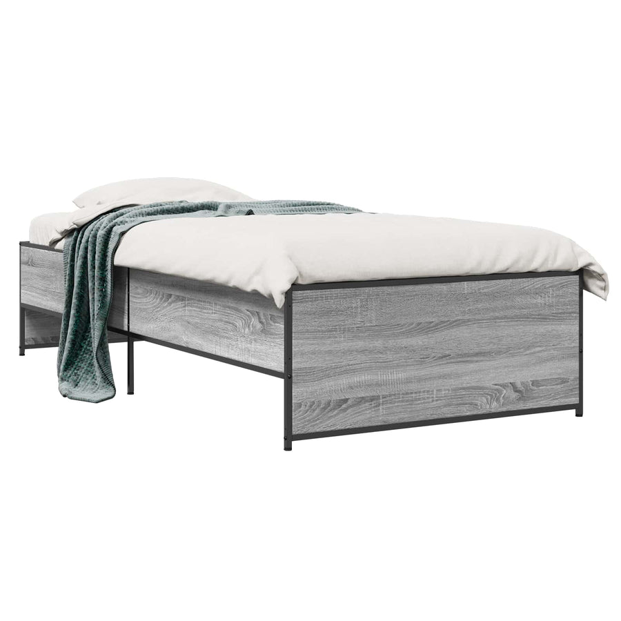 Bedframe Grijs Sonoma 80 x 200 cm Bewerkt hout