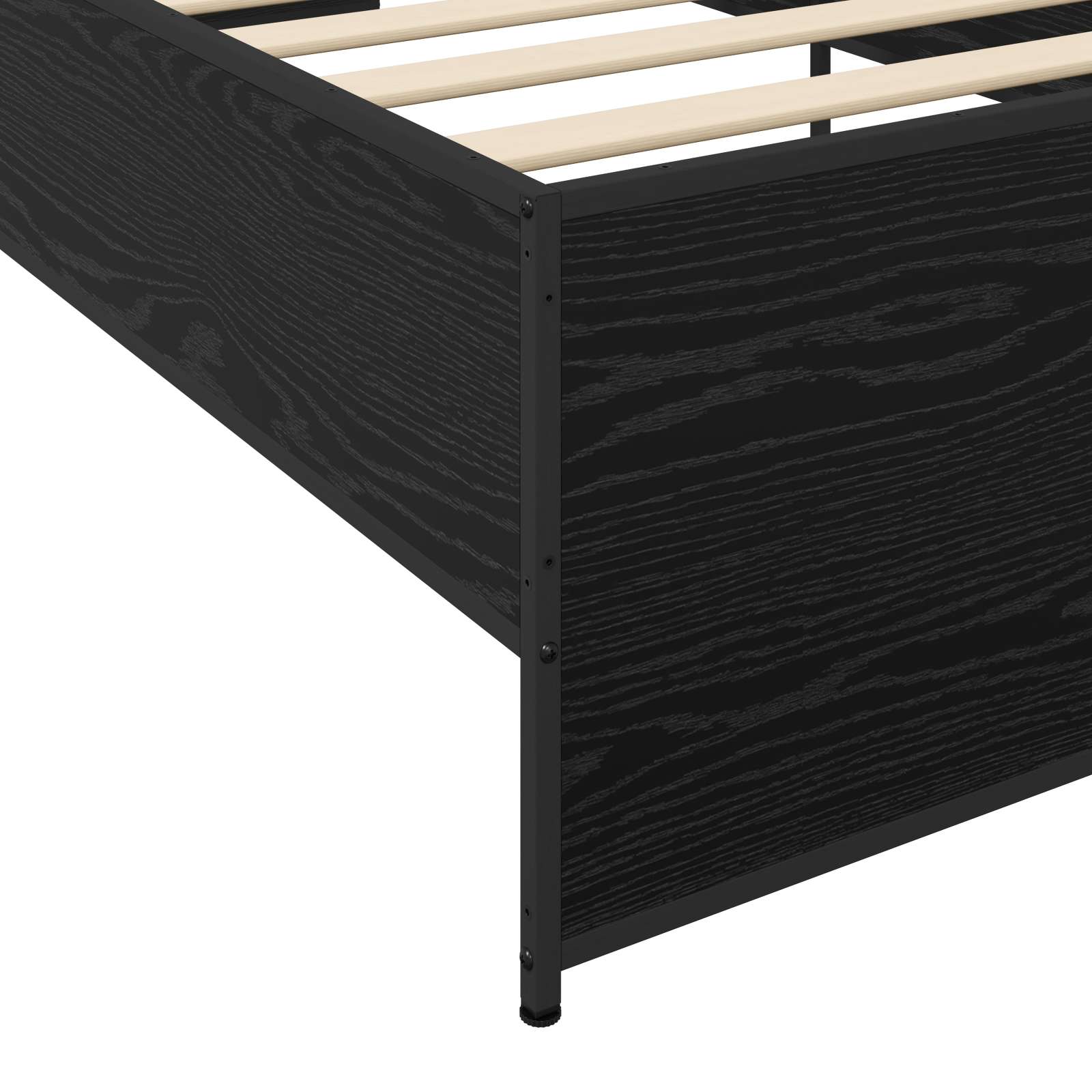 Bedframe Zwart eiken 80 x 200 cm Bewerkt hout