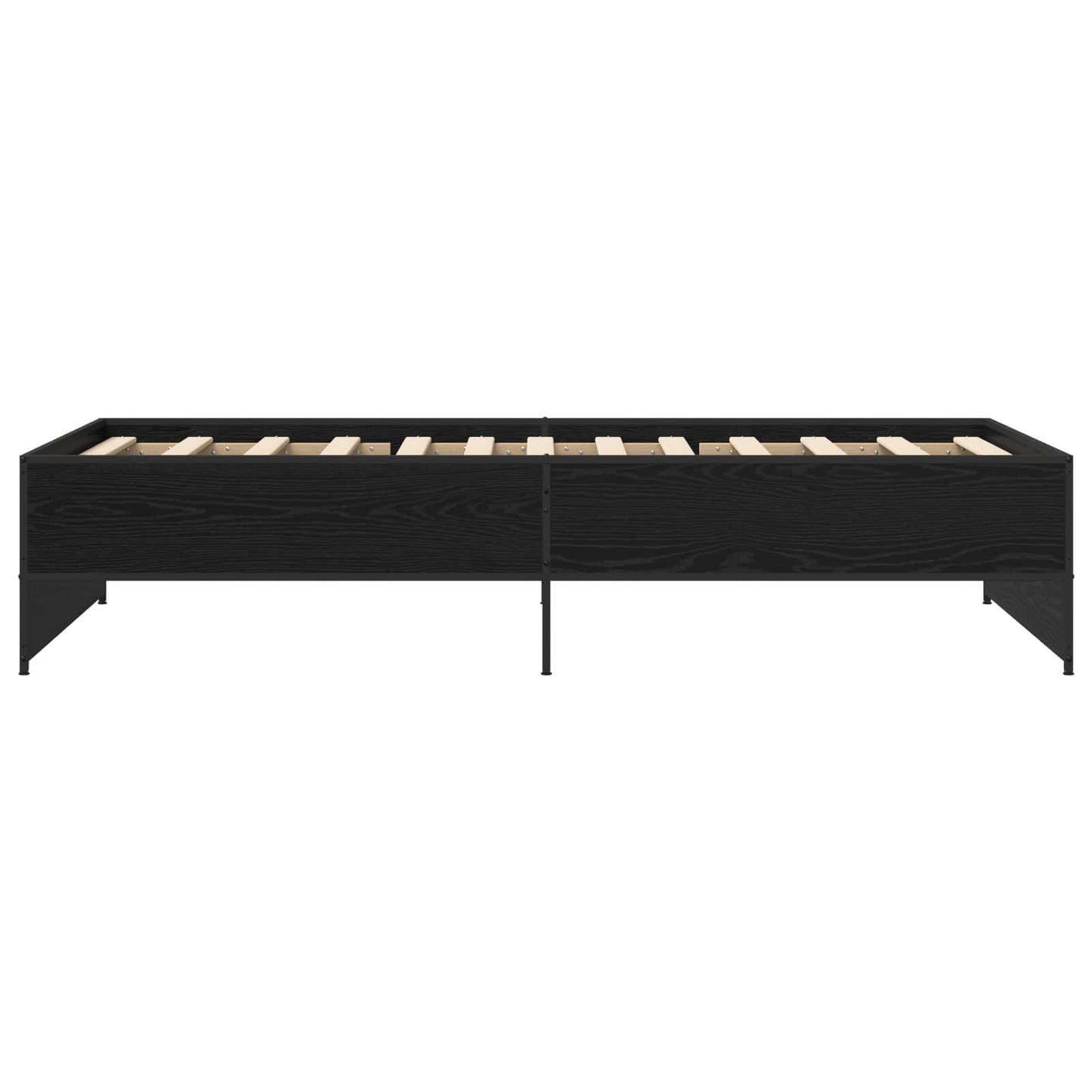 Bedframe Zwart eiken 80 x 200 cm Bewerkt hout