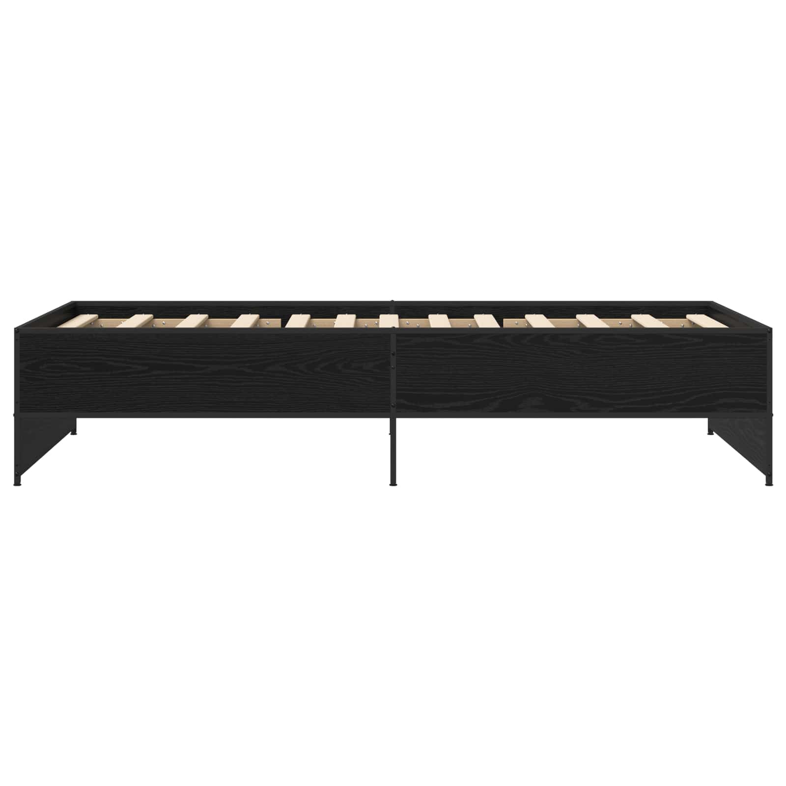 Bedframe Zwart eiken 80 x 200 cm Bewerkt hout
