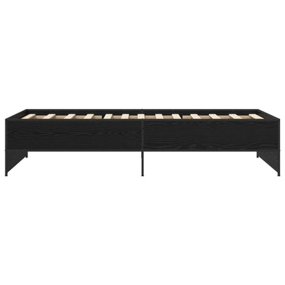 Bedframe Zwart eiken 80 x 200 cm Bewerkt hout