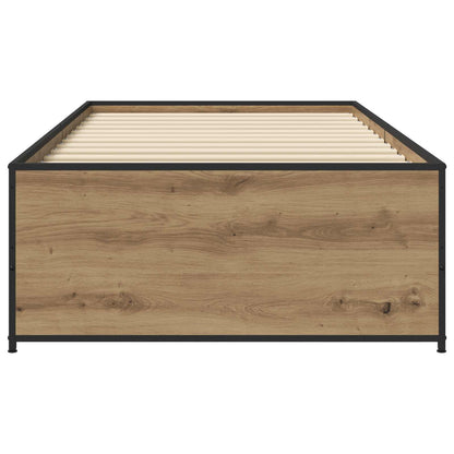 Bedframe Artisanaal eiken 80 x 200 cm Bewerkt hout