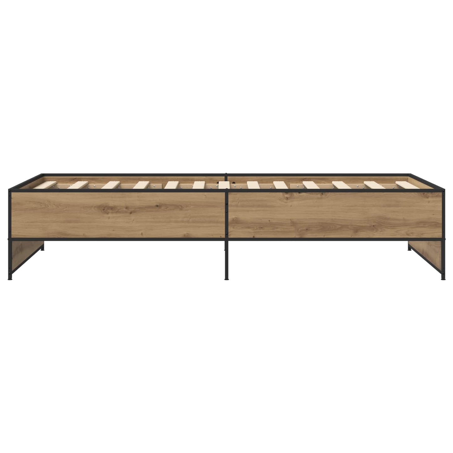 Bedframe Artisanaal eiken 80 x 200 cm Bewerkt hout
