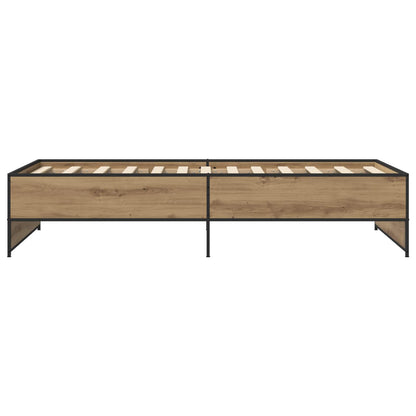 Bedframe Artisanaal eiken 80 x 200 cm Bewerkt hout