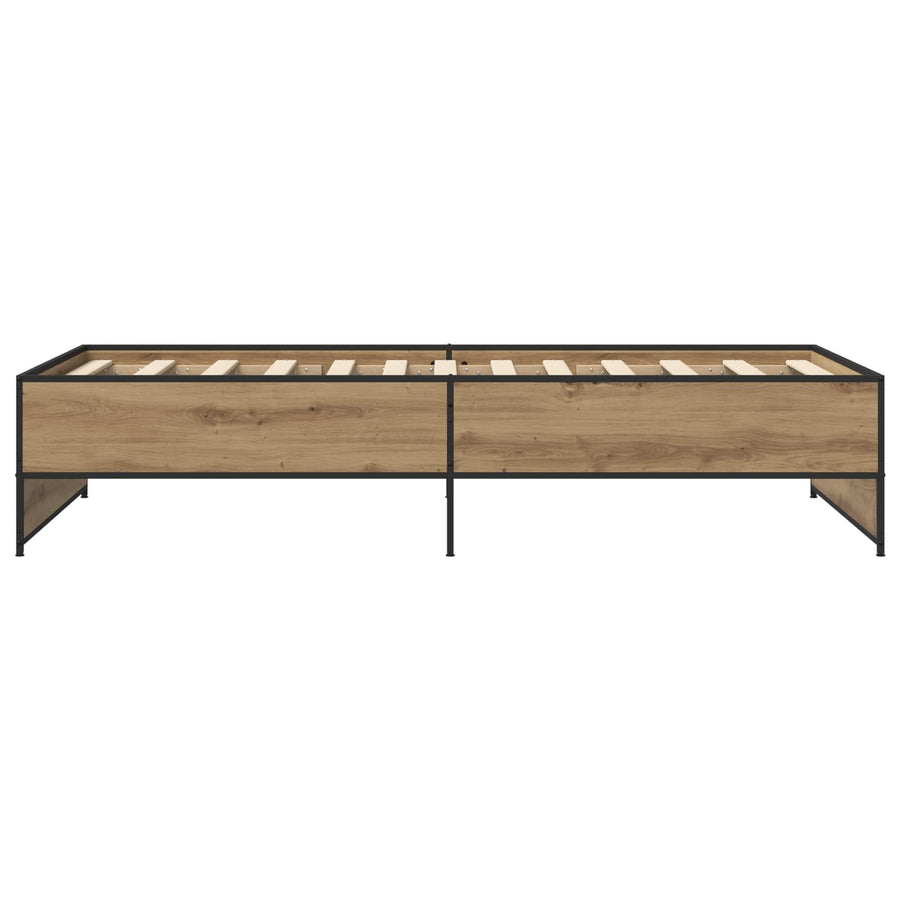 Bedframe Artisanaal eiken 80 x 200 cm Bewerkt hout