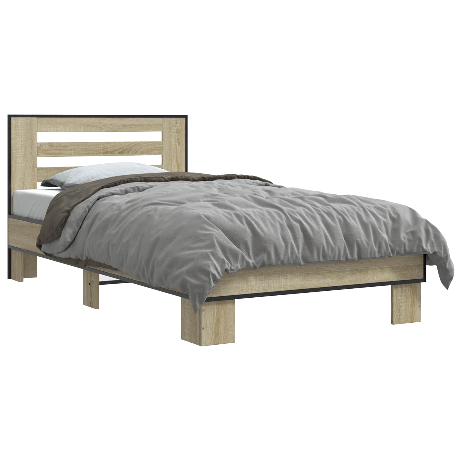 Bedframe met Hoofdeinde Sonoma Eiken 80 x 200 cm Bewerkt hout