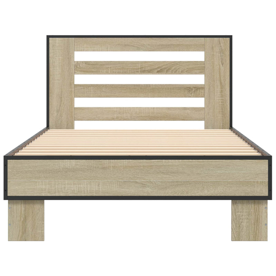 Bedframe met Hoofdeinde Sonoma Eiken 80 x 200 cm Bewerkt hout