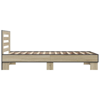 Bedframe met Hoofdeinde Sonoma Eiken 80 x 200 cm Bewerkt hout