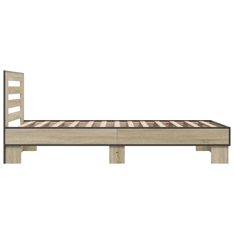 Bedframe met Hoofdeinde Sonoma Eiken 80 x 200 cm Bewerkt hout