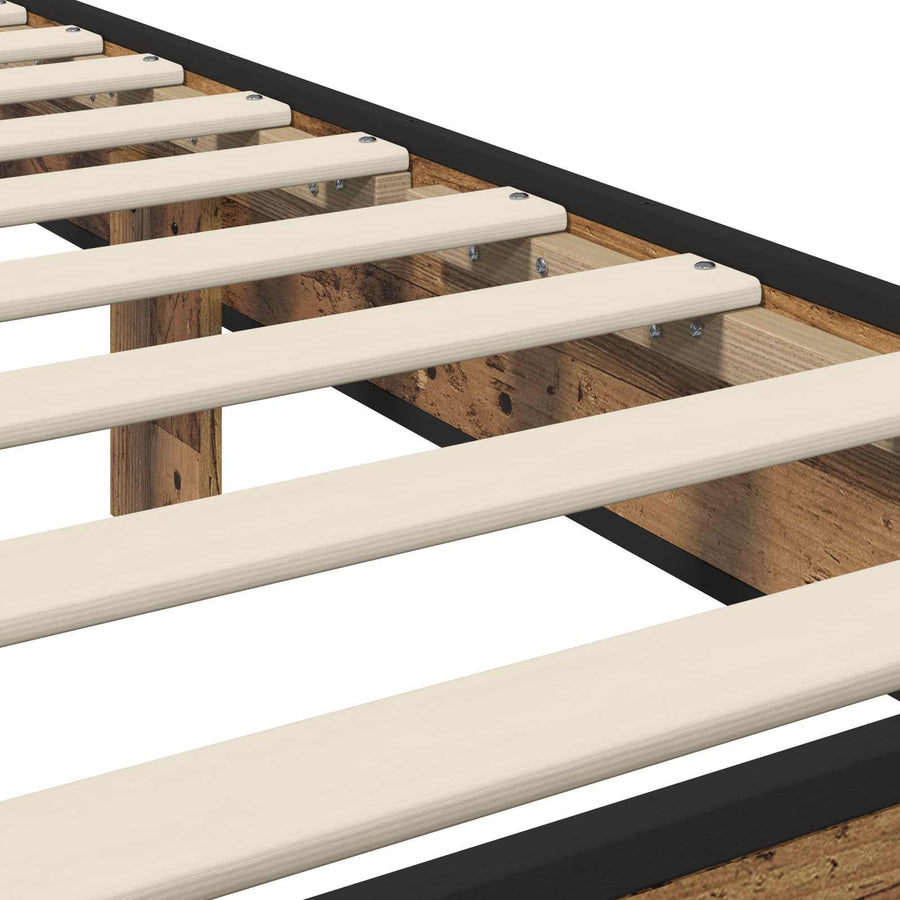 Bedframe met Hoofdeinde Oud hout 80 x 200 cm Bewerkt hout