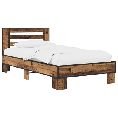 Bedframe met Hoofdeinde Oud hout 80 x 200 cm Bewerkt hout