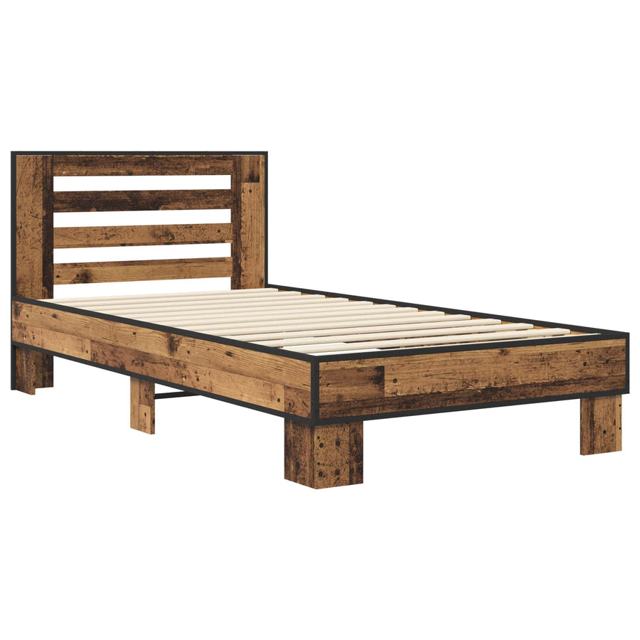 Bedframe met Hoofdeinde Oud hout 80 x 200 cm Bewerkt hout