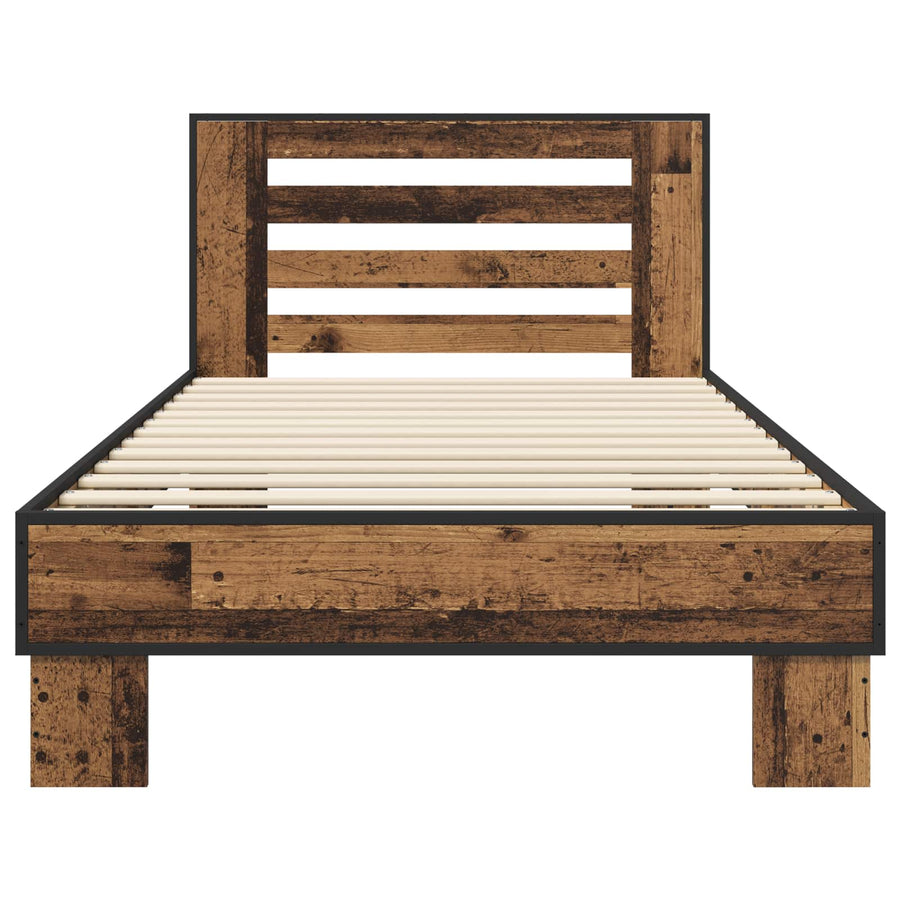 Bedframe met Hoofdeinde Oud hout 80 x 200 cm Bewerkt hout