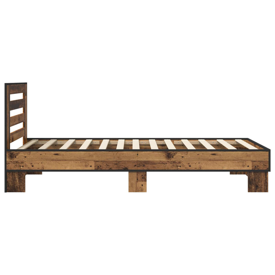 Bedframe met Hoofdeinde Oud hout 80 x 200 cm Bewerkt hout