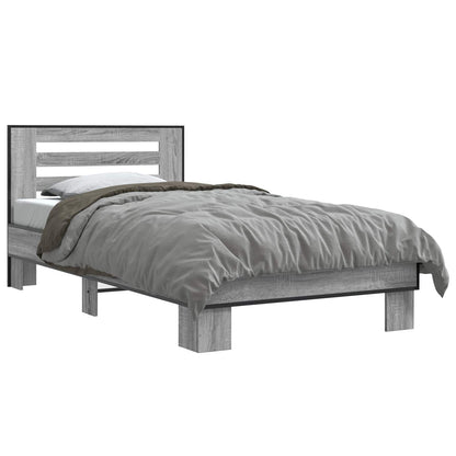 Bedframe met Hoofdeinde Grijs Sonoma 80 x 200 cm Bewerkt hout
