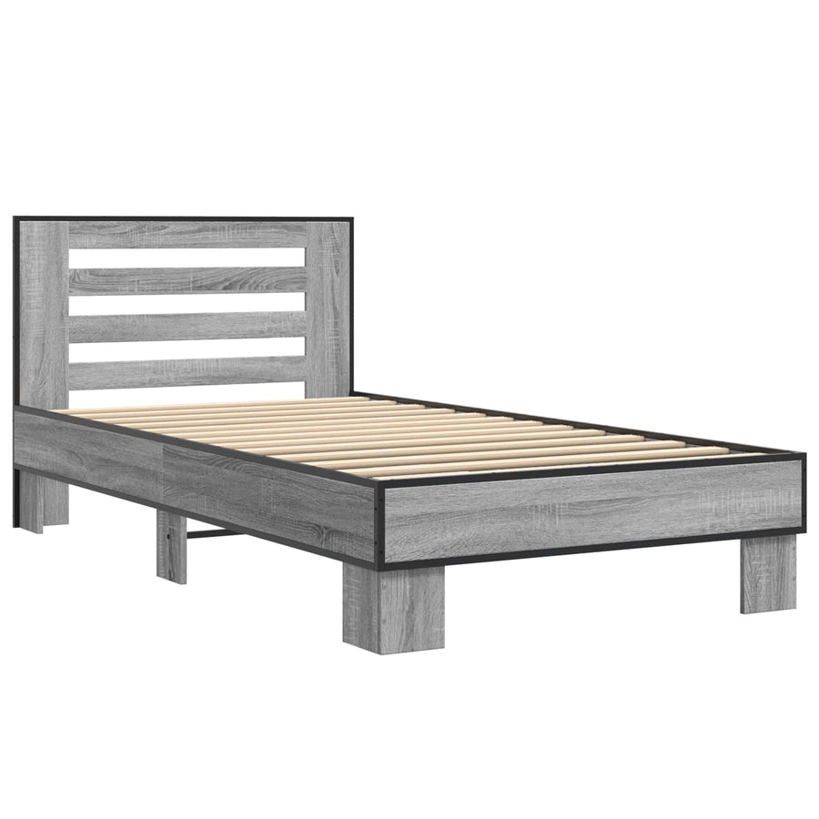 Bedframe met Hoofdeinde Grijs Sonoma 80 x 200 cm Bewerkt hout