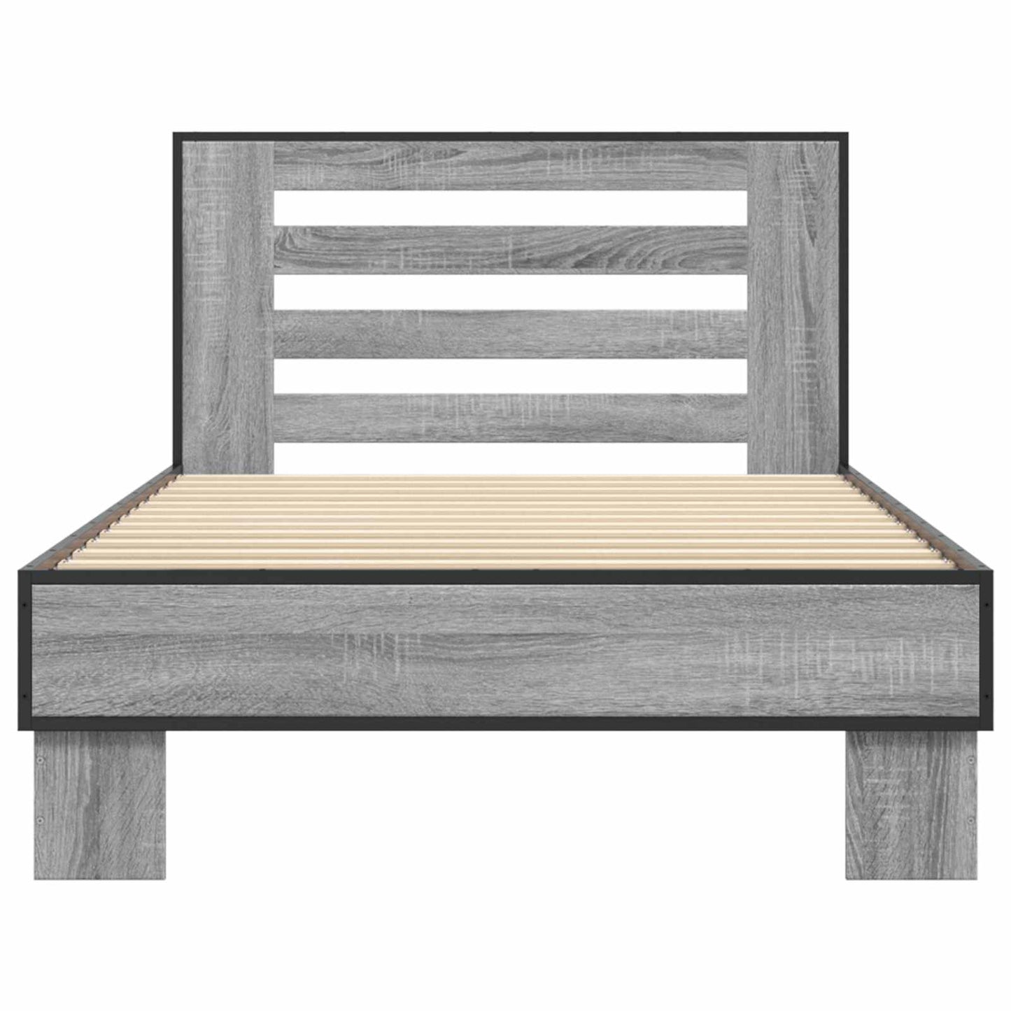 Bedframe met Hoofdeinde Grijs Sonoma 80 x 200 cm Bewerkt hout