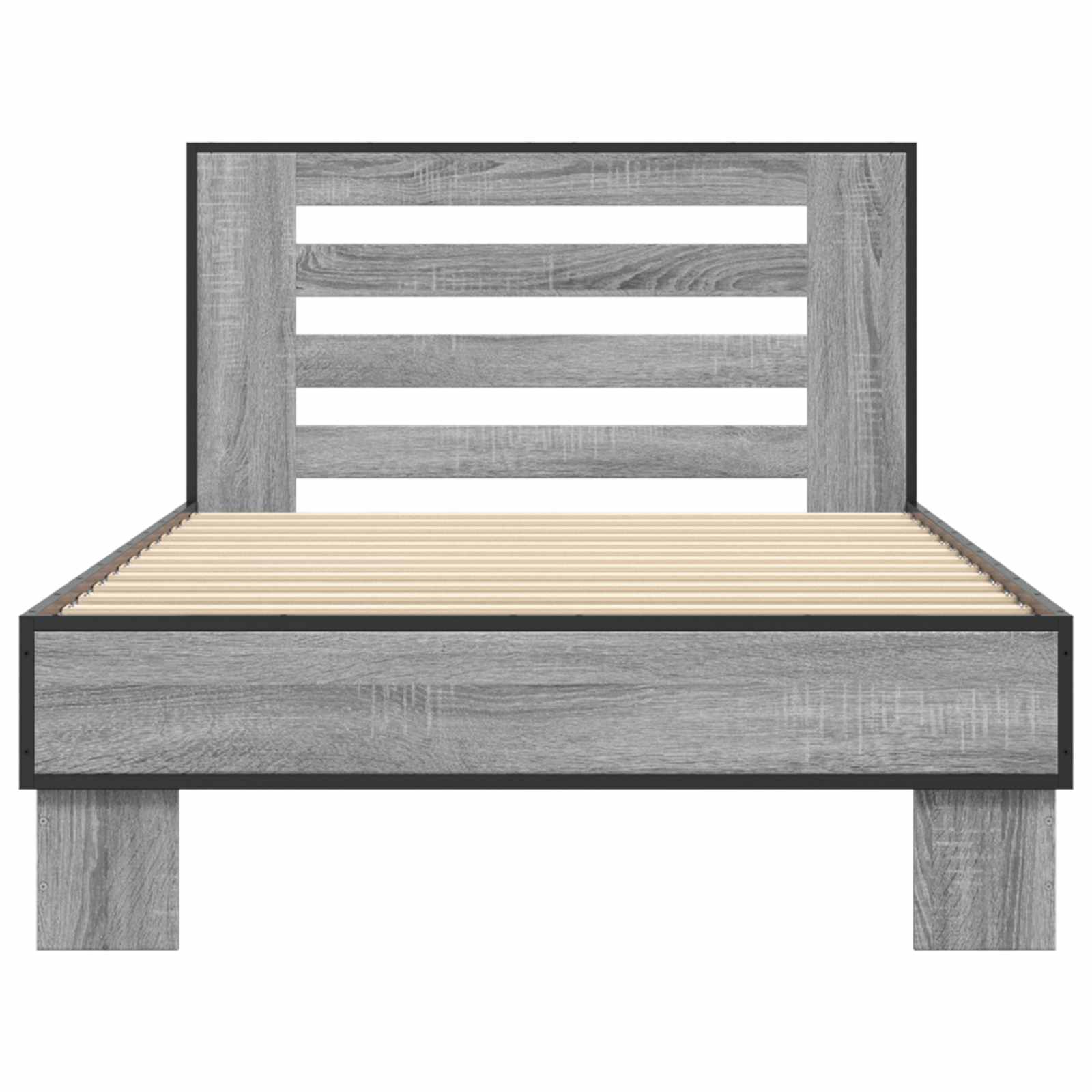 Bedframe met Hoofdeinde Grijs Sonoma 80 x 200 cm Bewerkt hout